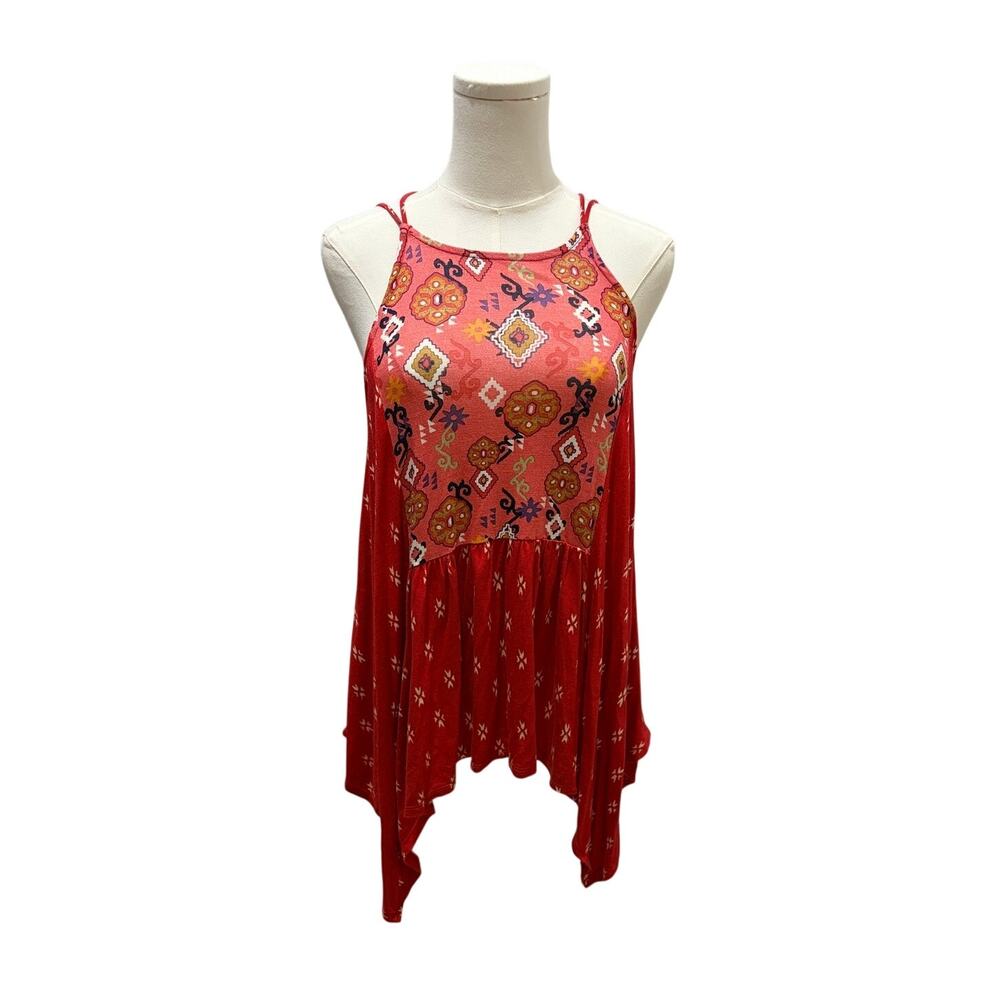 Xhiliration Red Boho Top Hippie Festival Beachy Whimsy Sz M  NWT